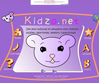 Kidzo.net, des jeux en ligne éducatifs